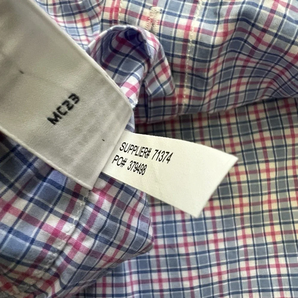 Vintage Polo Ralph Lauren Shirt Mens XL Plaid Check Blue Pink Custom Fit Y2K 90s
